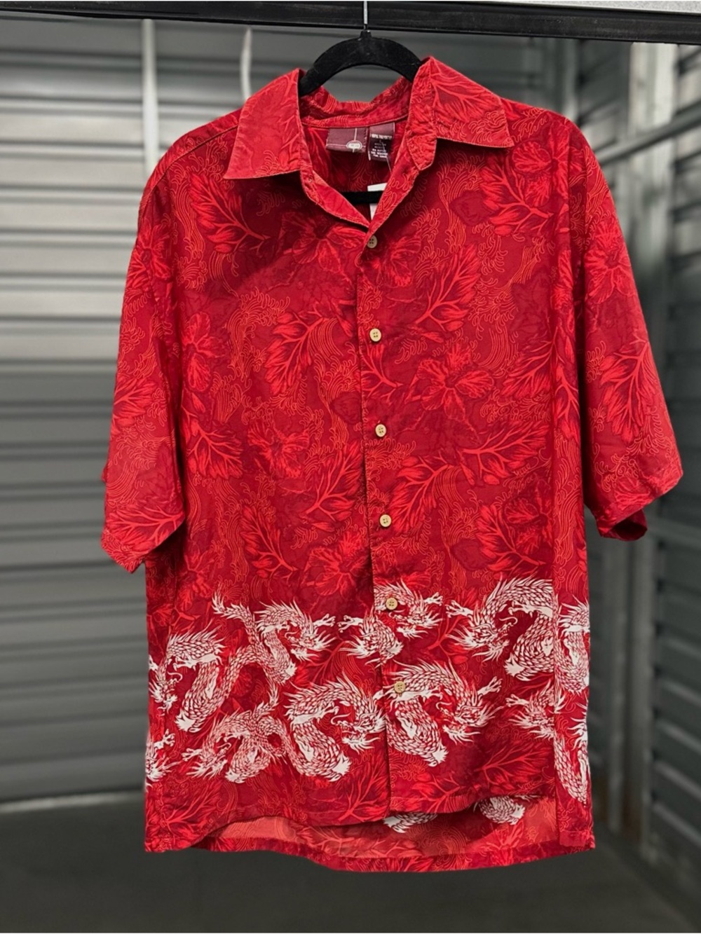 Y2K Vintage Red Dragon Hawaiian Shirt